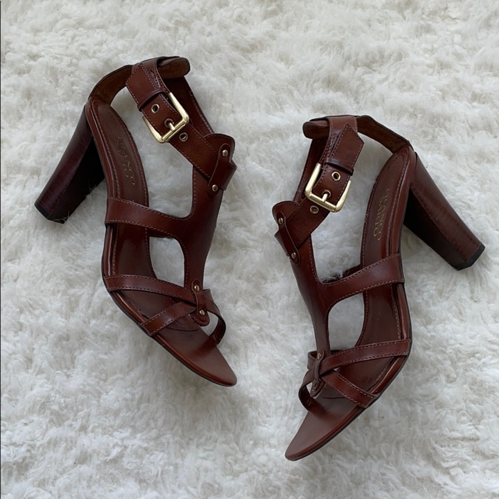 Franco Sarto Chunky Wooden Heel Sandal